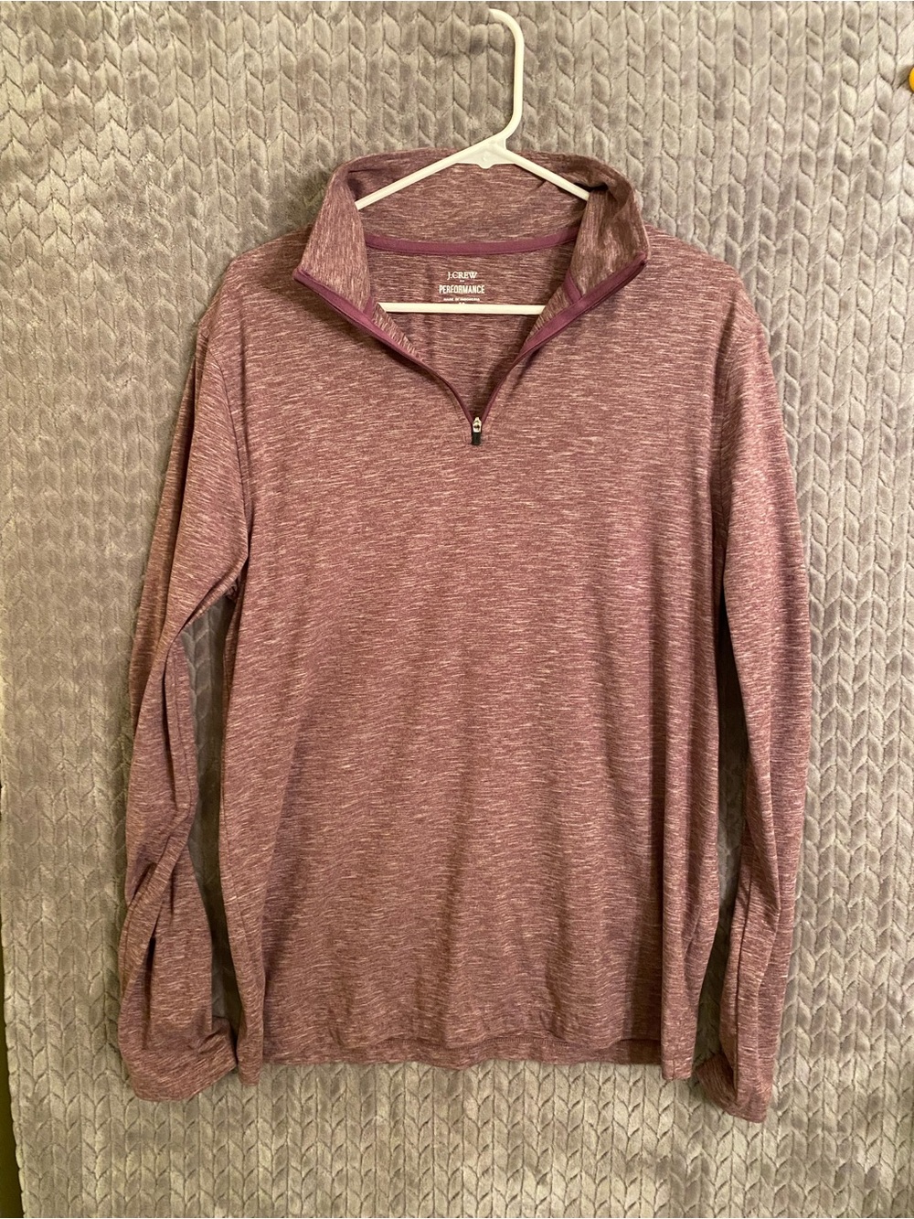 J. Crew Performance womens Quarter-Zip pullover - Heather Maroon